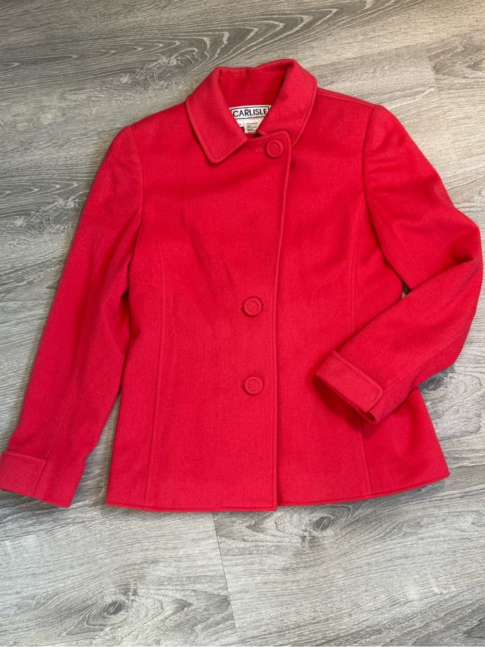 Vintage Carlisle Cashmere Peacoat - coral classy luxury